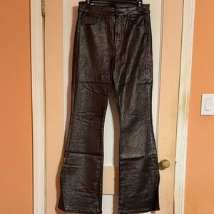 American Eagle Outfitters Metallic Flare Jeans 10 Long